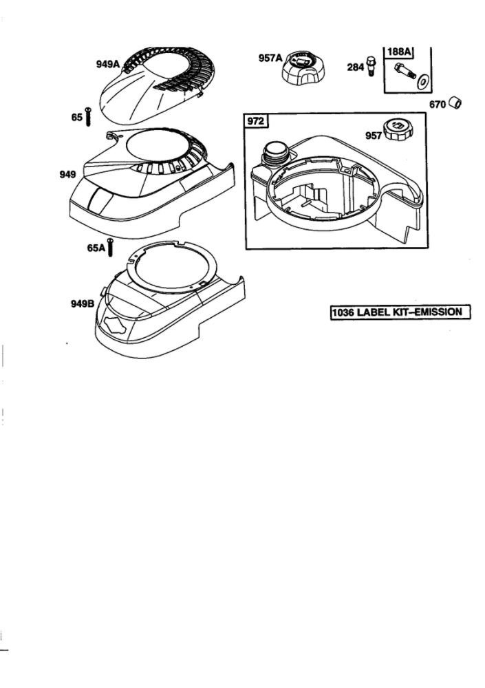 Fuel Tank And Housing Diagram and Parts List for 12V800-12V899 1742-1766-1776 Briggs and Stratton Engine
